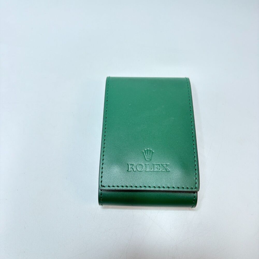 Authentic ROLEX Green Leather Service Travel Pouch Unisex One Size